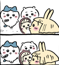 ちいかわ漫画 うさぎさんのロン毛をカット