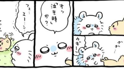 ちいかわ漫画　2話分　うさぎ対ももんがとちいかわの眉毛