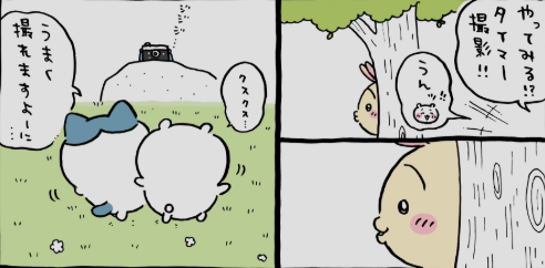 ちいかわ漫画　これで完結？心霊写真編　犯人はやっぱり